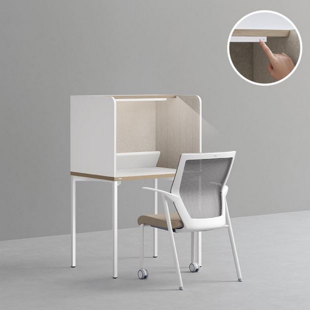 데스커  조명 펠트형 독서실 책상+시디즈 아이블 의자 세트