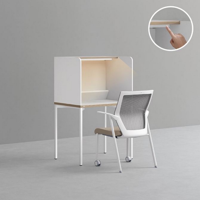 데스커  조명형 독서실 책상+시디즈 아이블 의자 세트