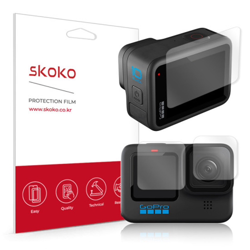 스코코  고프로 히어로10 블랙용 항균 올레포빅 액정보호필름