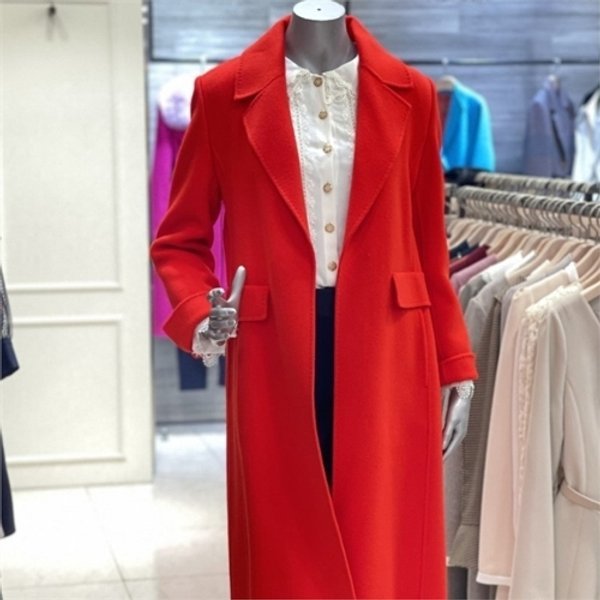 미니멈 코트 모90% 캐시10 %핸드메이드 스티치 벨티드 롱코트 MUDAHL9050 RD 47213_MUDAHL9050RD