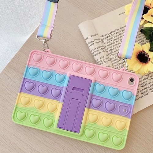 수나르  iPad mini A17 Pro 7세대 러블리 하트 팝잇 스트랩 실리콘 케이스