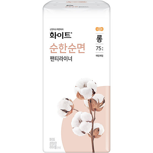 화이트 순한순면 팬티라이너 롱 75개