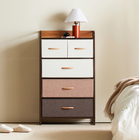홈앤미 포미즈 패브릭 와이드 4단 5칸 서랍장 580