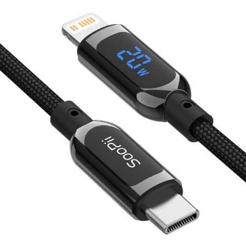 Soopii  PD C to 라이트닝 8핀 20W 전력표시 케이블 S10CL