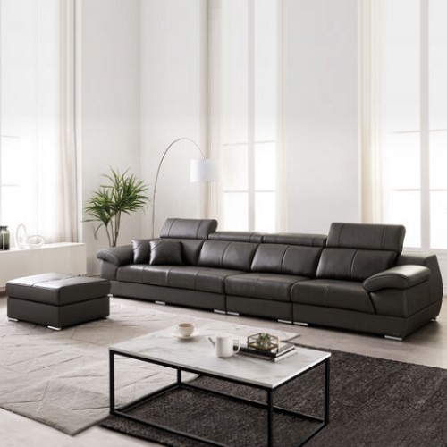 쉐우드가구 빌리 기능성 헤드틸팅 천연통가죽 소파 6인용