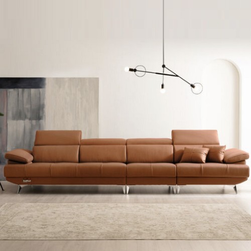 쉐우드가구 레스또 헤드틸팅 이태리 천연가죽 소파 6인용