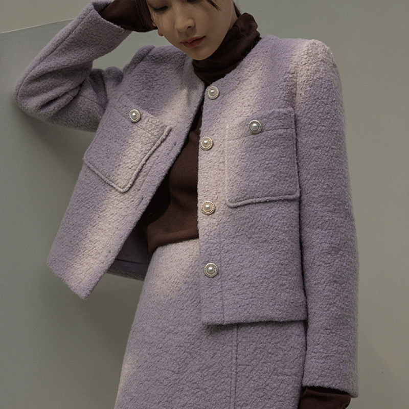 나인 여성 울 부클 클린 셋업자켓_JK-2582