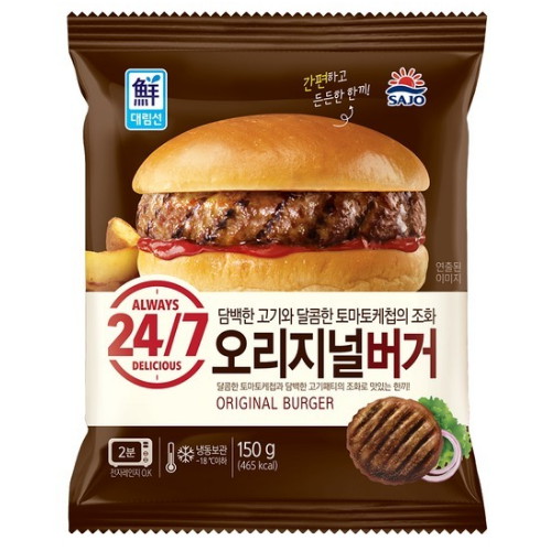 사조대림 사조대림 대림냉동 24 7 햄버거 x4개 오리지널150g 치즈...