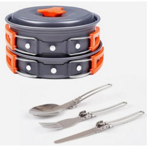 캠핑문  경량 1-2인용 알루미늄 코펠 6p