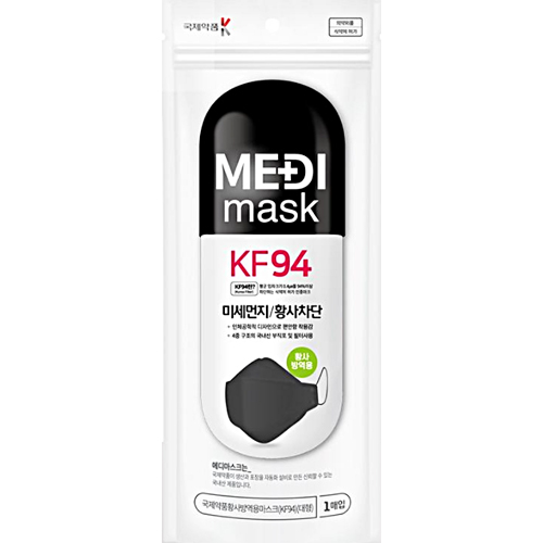  국제약품 메디 마스크 KF94 대형 블랙 [50개]