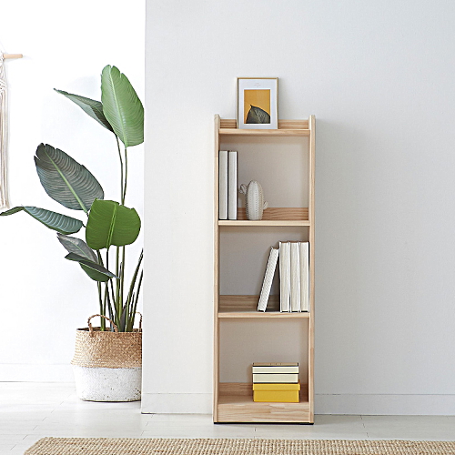 데코라인 코넬 웰 3단 원목책장 400