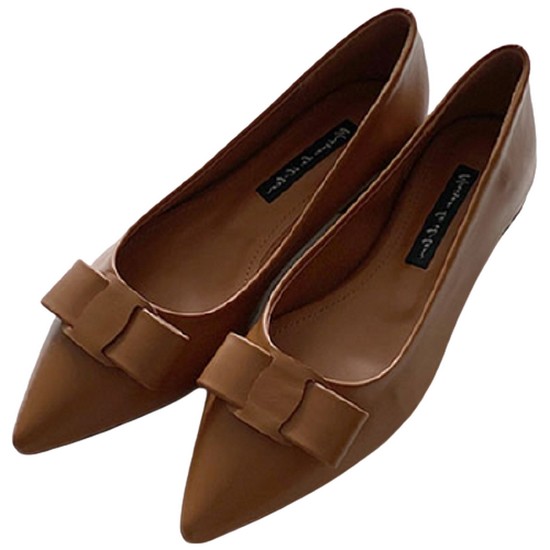 여성 스틸레토 리본장식 플랫슈즈 W92E03F