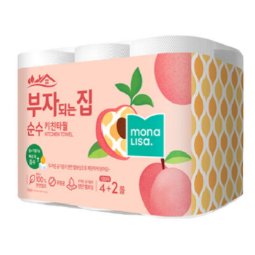 부자되는집 순수 키친타월 130매 (6입)