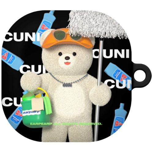 어프어프  갤럭시 버즈2/프로/라이브 CLEANER CUNI-BLACK 하드 케이스