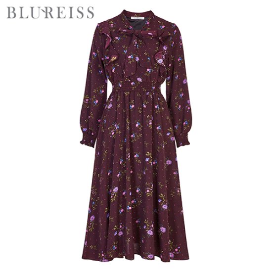 블루레이스 플라워나염리본넥원피스_B2S1OP3011