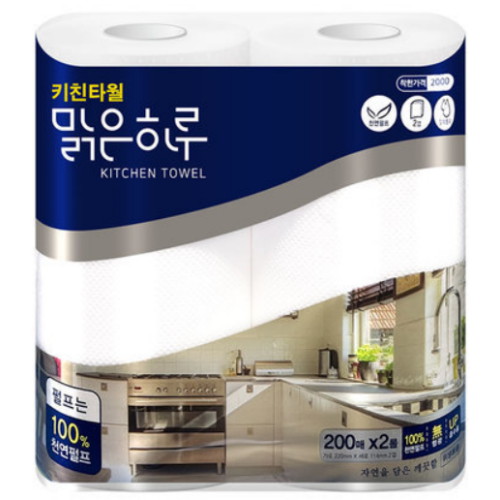 맑은하루 키친타월 200매 (2입) [1팩(2입)] - 에누리 가격비교