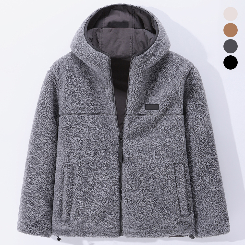 후앙스 에코양털 후드 양면 리버시블 후리스 점퍼_PWJP6636