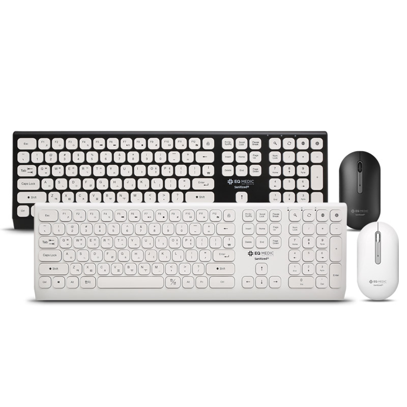 이큐웨어 이큐메딕 Sanitize-WS5 항균 펜타그래프 무선 키보드 마우스 세트