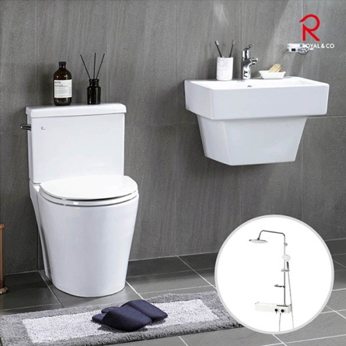 로얄앤컴퍼니  세미컬렉션M 양변기+세면기+수전+선반샤워기 세트