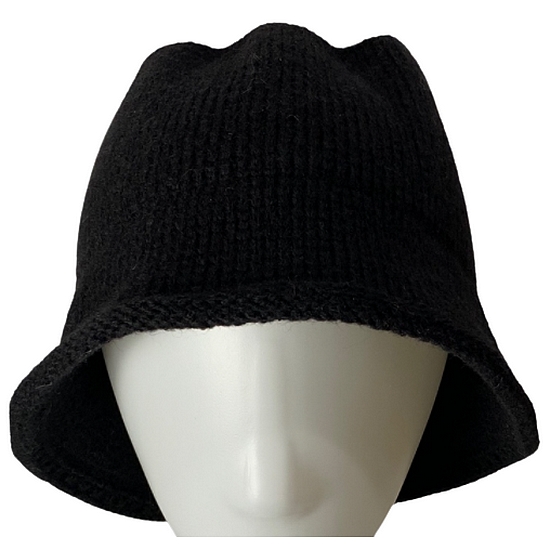 햇츠온 여성 와이어챙 니팅 버킷햇 벙거지 모자 H14-303BK