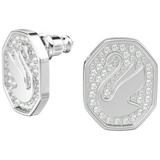 스와로브스키 Signum 로듐 스터드 귀걸이_5621097