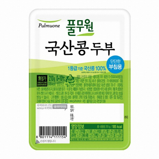 풀무원  국산콩 두부 부침용 210g