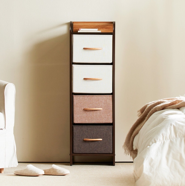 홈앤미 포미즈 패브릭 4단 사이드 서랍장 300