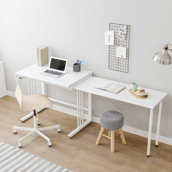 가구아이닷컴 스칼렛 2인용 다용도 학생 컴퓨터책상+확장테이블