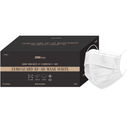 제로가드 국내생산 3중필터 비말차단 마스크 KF-AD 블랙 50매입