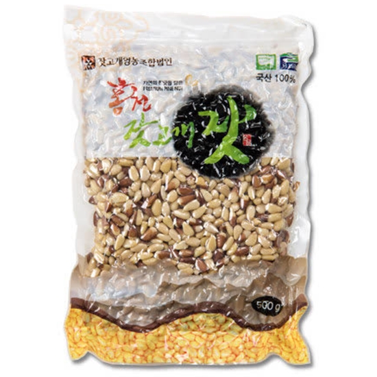 잣고개영농조합법인  국내산 홍천 잣고개 백잣 500g