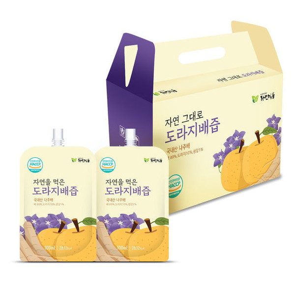 자연식품 자연그대로 도라지배즙 100ml 60포