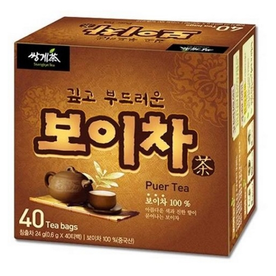 쌍계명차  깊고 부드러운 보이차 40티백x 3개입