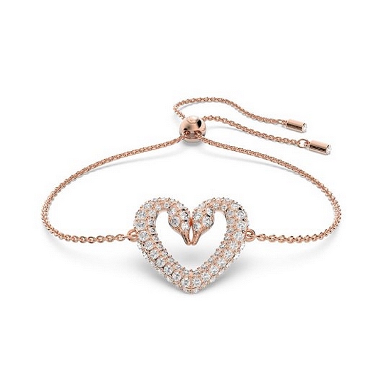 스와로브스키 14K Una 하트 로즈골드 팔찌_5628658
