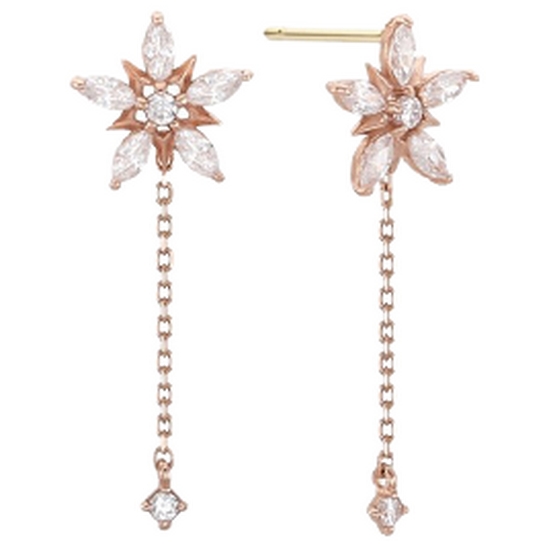 이랜드 로이드 14K 스타 플라워 드롭 귀걸이_LPSJ2050G