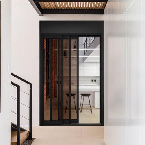 노루페인트  하우홈 슬림 3연동 ㅡ자 오픈형 중문