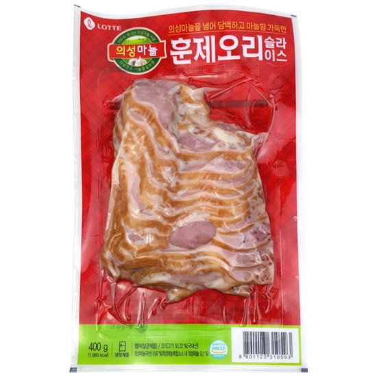 롯데햄  롯데 의성마늘 훈제오리 슬라이스 400g