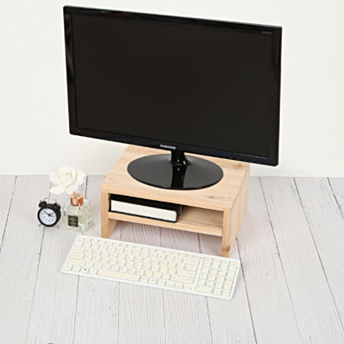 스토니처 미니 더블 원목 듀얼 모니터받침대