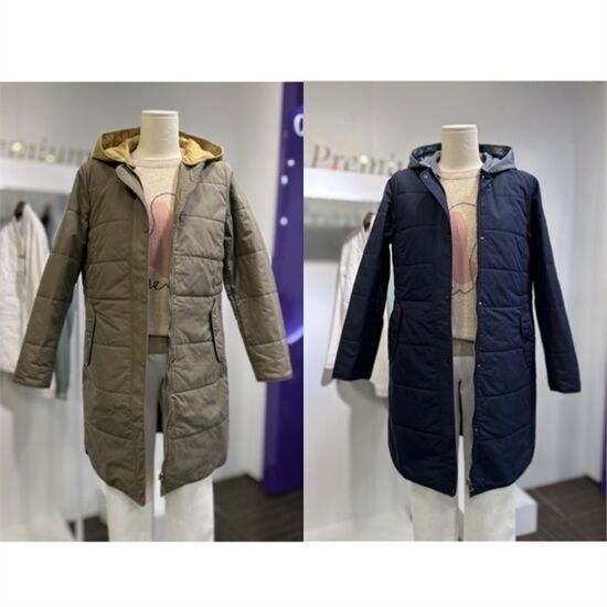 올리비아로렌 여성 후드배색 맞퀼팅 점퍼 VVBKAYS1261