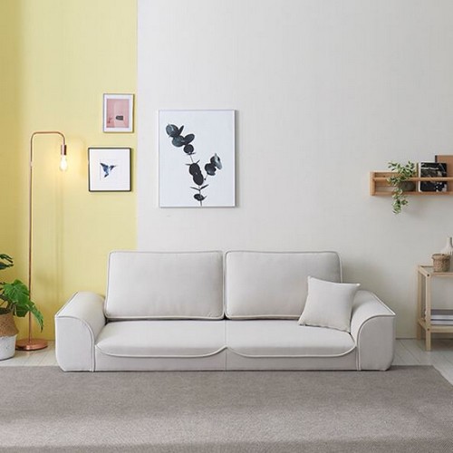 지베스 코지 파이핑 아쿠아텍스 패브릭 좌식소파 3인용