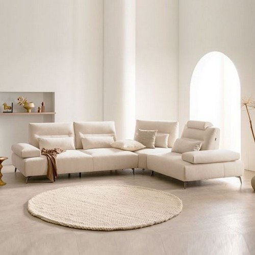 에싸 콘래드 코너 스윙기능 카시미라 패브릭 소파 4인용