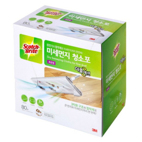 3M 스카치브라이트 미세먼지 청소포 더블액션 표준형 80매
