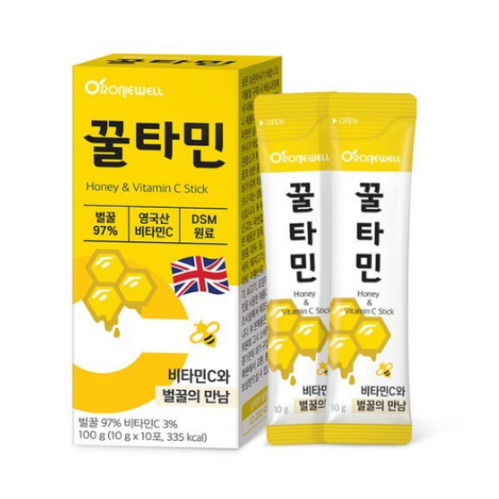 로니웰 꿀타민 10포 4개 천연벌꿀 + 비타민C 꿀스틱