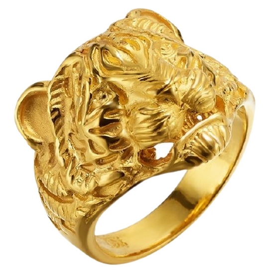 한국금다이아몬드  24K 남자 순금 반지 태극 호랑이 37.5g