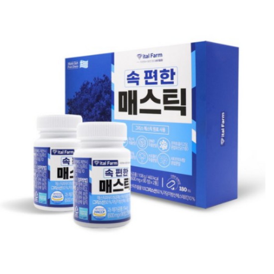  바이탈팜 속편한 매스틱 600mg x 180정 메스틱 위건강엔 SELTH