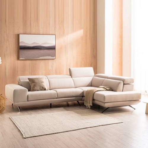 에싸 에비뉴 오픈코너 헤드기능 리브 패브릭 소파 4인용