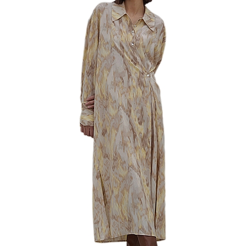 나인 OP-5848 페인티드 프린트 랩 원피스