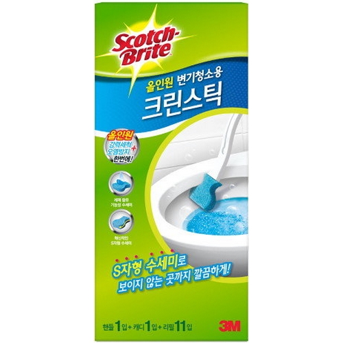 3M 스카치브라이트 올인원 변기청소용 크린스틱 + 거치대
