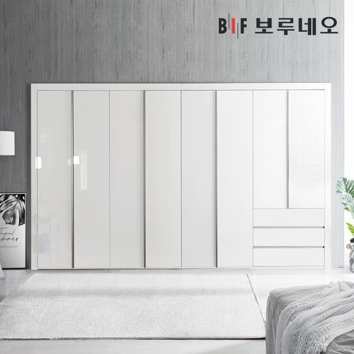 BIF보루네오  샤인 3단서랍 여닫이 작은방 붙박이장