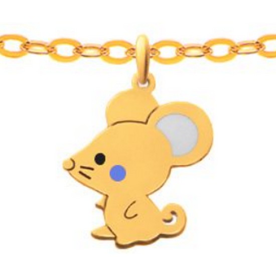 브리앙  18K 쁘띠 마우스 아기 목걸이
