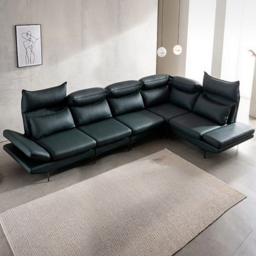 쉐우드가구 다원 코너형 스윙헤드 기능성 아띠잔 내추럴 천연통가죽 소파 8인용